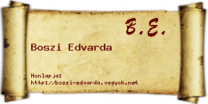 Boszi Edvarda névjegykártya